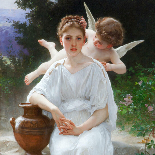 William-Adolphe Bouguereau, Whisperings of Love, 1889