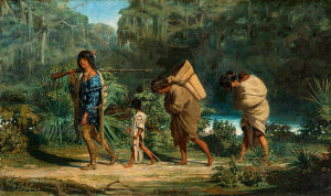 Alfred Boisseau - Louisiana Indians Walking Along a Bayou, 1847