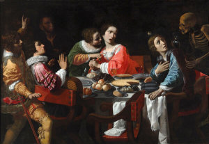 Giovanni Martinelli - Death Comes to the Banquet Table, circa 1630-1640