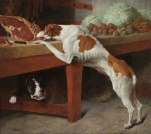 Paul Poincy - Dogs in the French Market, 1889