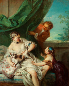 François Boucher - The Surprise (Woman with a Cat), 1730-1732