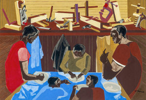 Jacob Lawrence - Builders #4, 1973
