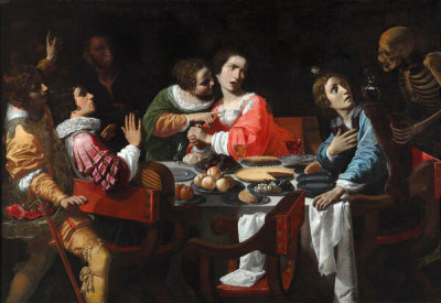 Giovanni Martinelli - Death Comes to the Banquet Table, circa 1630-1640